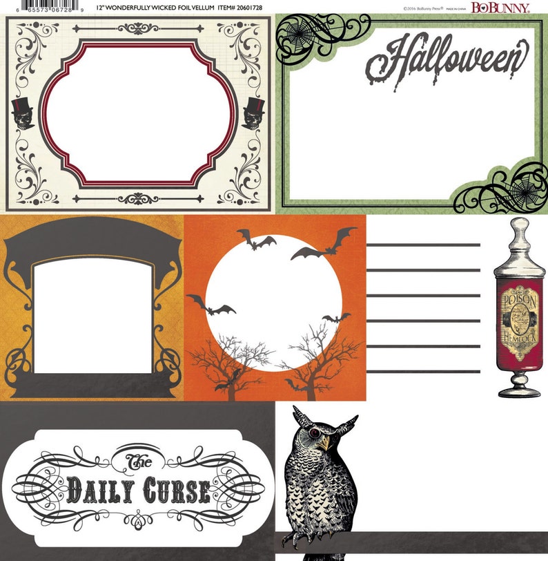 Bobunny wonderfully Wicked Foil Vellum Sheet Etsy