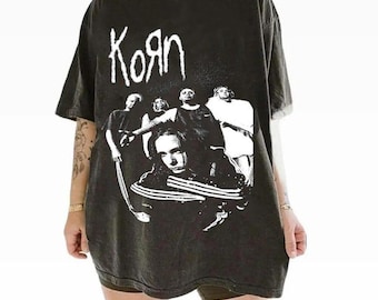 Korn Vintage Band T-Shirt, 90s Rock Graphic Tee, Oversized Grunge Streetwear Top, Metal Music Shirt for Men Women Unisex
