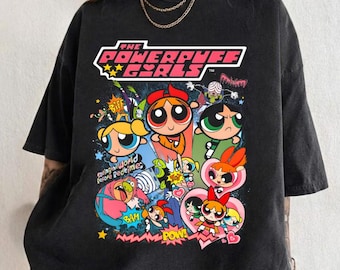 Powerpuff Girls Vintage T-Shirt, Tshirt Comfort Shortsleeve Cotton Top