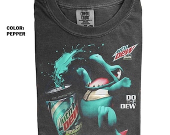 The Totodile x Mountain Dew Baja Blast Shirt, Do The Dew Pocket Monster Shirt, Gift for Men, Gift for Women, Unisex Streetwear Shirt