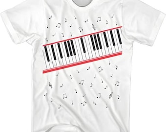 Beat It Video Michael Jackson T-Shirt, Iconic Piano Keys Design Worn by the King of Pop in 1983, Featured in "Beat It" and "Eat It" Parody