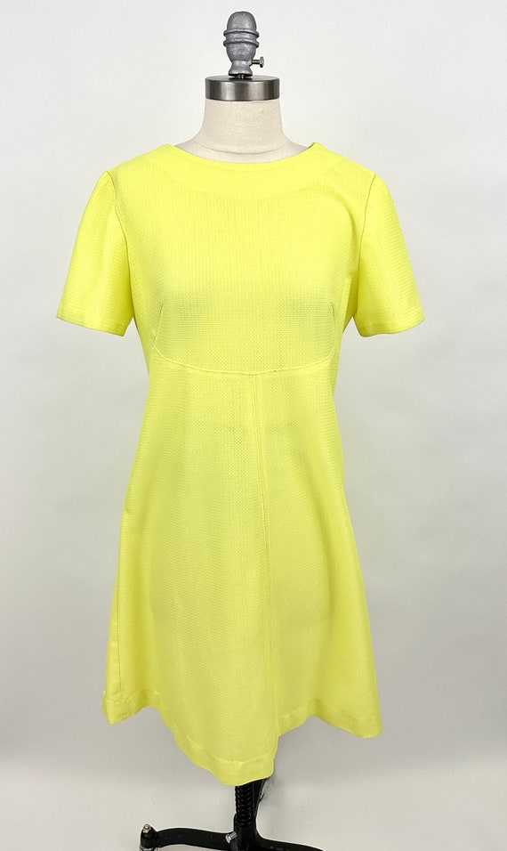 Vintage 1970s Yellow Dress | Zipper Back | Size S… - image 1