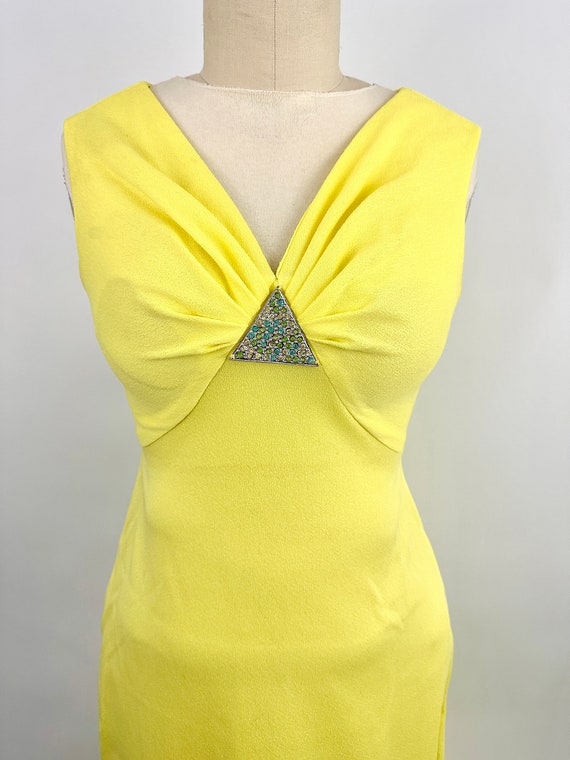 1960s Vintage Kaufmanns Gown | Yellow | Triangle … - image 1