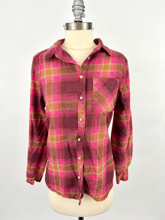 Vintage 1990s Flannel Shirt | Blouse | Button Up |