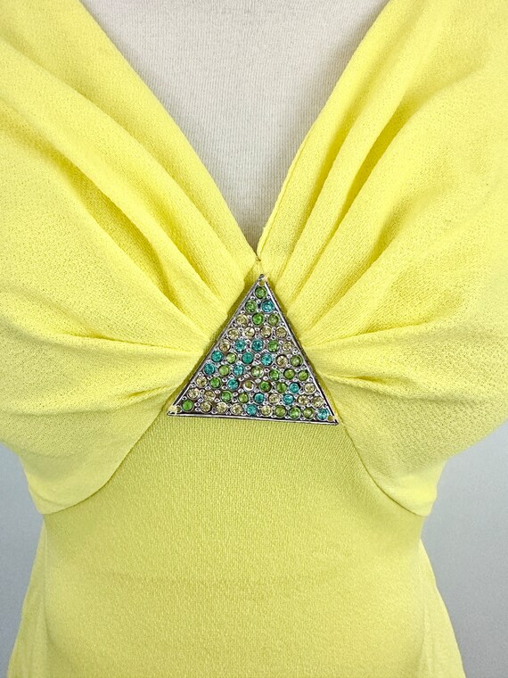 1960s Vintage Kaufmanns Gown | Yellow | Triangle … - image 6