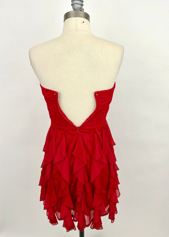 Vintage 1990s Red Beaded Homecoming Cocktail Dres… - image 5