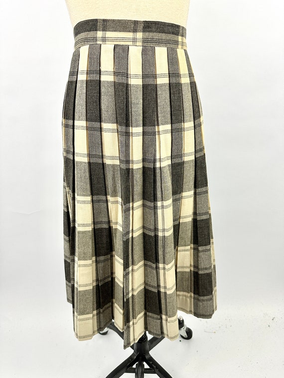 Vintage 1950s Brown and Tan Wool Skirt