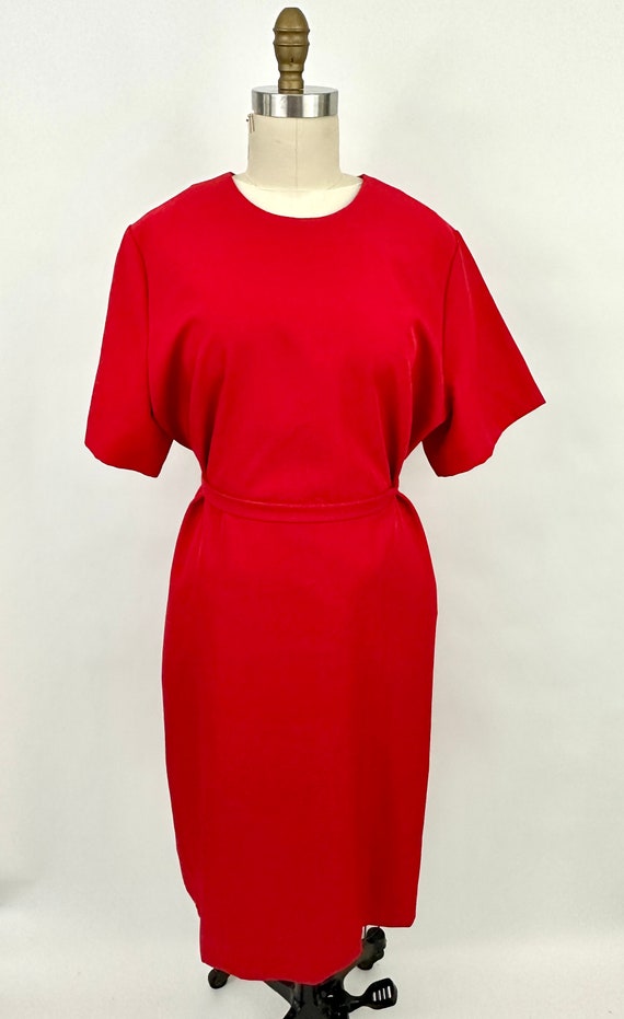 Vintage 1980s Tie Back Dress | Red | Nancy II | Si