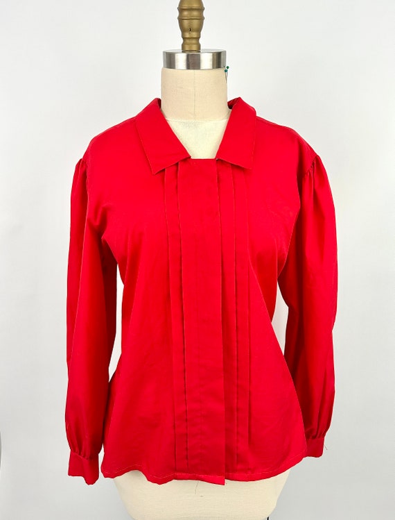 80s Vintage Blouse | Ms Bond | Red |  Size 42 | Si
