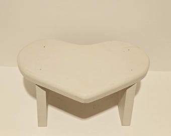 Vintage Wooden Heart Stool Riser