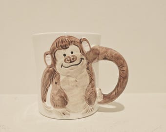 Vintage Enesco Ceramic Farm Animal Mug