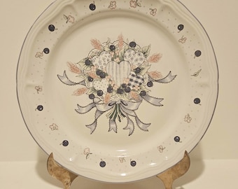 Vintage Country Blueberry Hearts Wall Plate