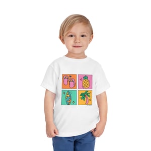 Tropical Toddler Tee, Summer Fun Shirt, Kids Vacation Outfit, Beach-Themed Toddler Apparel, Playful Kids Wear, Birthday Gift Idea