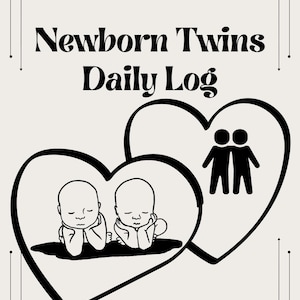 Newborn Twins Daily Tracker Printable: Feeding, Diaper/Nappy Log (Digital Download)