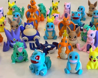 Mini Pokemon Figurines – Choose Your Pokemon – Pikachu Charizard Snorlax – 3D Printed Pocket Monster Figures – Desk Decor Gift