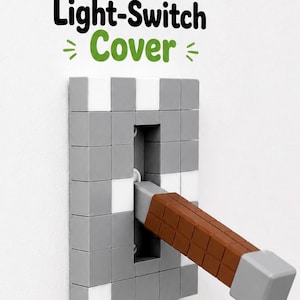 MCraft Light Switch Cover Plate - Retro Gaming Wall Switch Decor, 3D Block Room Accent, Pixelated Bedroom Decor, Gamer Gift