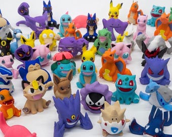 Mini Poke Pocket Monster Figurines – Choose Your Favorite – Pikachu Charizard Snorlax – 3D Printed Pocket Monster Figures – Desk Decor Gift