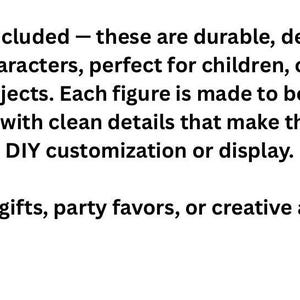 May include: A set of dense plastic Pok&eacute;mon character figures featuring clean details. The text on the image reads: Paint not included &mdash; these are durable, dense plastic Pok&eacute;mon characters, perfect for children, collecting, or painting projects. Each figure is made to be sturdy and long-lasting, with clean details that make them great for DIY customization or display. Great for gifts, party favors, or creative activities!