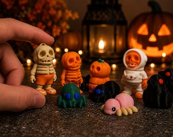 Mini Halloween Flexi Characters Bulk Party Favors, Trick or Treat Toys, Classroom Prizes, Scavenger Hunt, 25–400 Pack