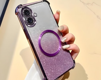 iPhone-hoesje helder glitter: schokbestendig, beschermend TPU-siliconen