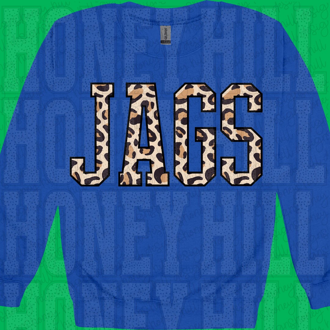 354. JAGS Large Varsity Lettering Leopard Print Digital Download PNG - Etsy