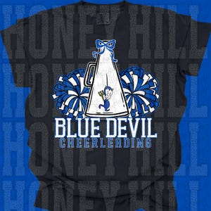 Blue Devil Cheerleading PNG, Mascot Design (Digital Download)