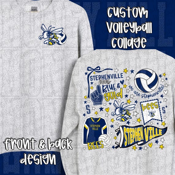 CUSTOM l Volleyball Collage l Digital Download l PNG l Front and Back Design l School Spirit l Pennant l Mascot l Bows l