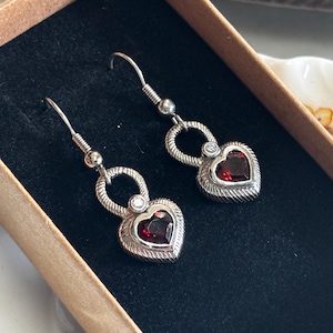 Judith Ripka Sterling Silver CZ Heart Drop Earrings