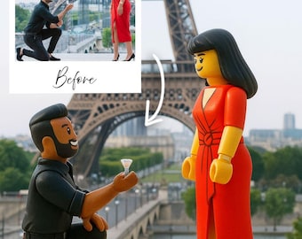 Custom LEGO Style Portrait | Personalized Cartoon Minifigure Art from Your Photo | Unique Gift for Kids, Couples, Family & Pets