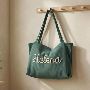 Torba typu tote z kordu | Torba Cozy Moment Mom | Zimowa torba na ramię | Duża torba na pieluchy dla mam | Torba na niezbędne rzeczy dla dziecka | Torba podróżna do pokoju dziecięcego