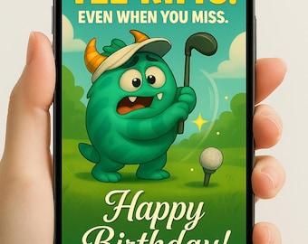 Personalized Golf Birthday Greeting | Digital E‑Card