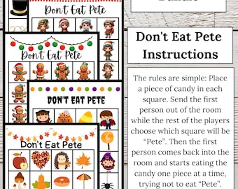 Paquete "No te comas a Pete" para las fiestas de otoño/invierno, imprimible, descarga instantánea, digital.