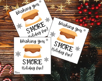 Weihnachtsanhänger, S&#39;more Holiday Fun, Nachbar Geschenkanhänger, Printable, Sofort Download, Digital