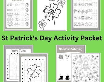 Páginas para colorear del Día de San Patricio: Paquete de actividades (Descarga digital)