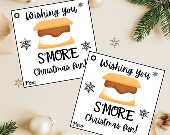 Christmas Tags, S'more Christmas Fun, Neighbor Gift Tags, Printable, Instant Download, Digital