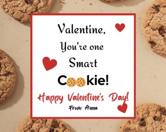 Smart Cookie Valentinstag Karte, bearbeitbar druckbar (digitaler Download)