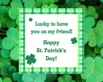 St. Patrick's Day Freundkarte, Lucky Tag Printable (Digital PDF)