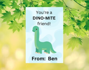 Tarjetas de San Valentín de dinosaurios editables, imprimibles (digitales)