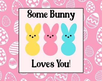 Etiqueta de regalo imprimible de conejito de Pascua, recuerdo de fiesta (descarga digital)