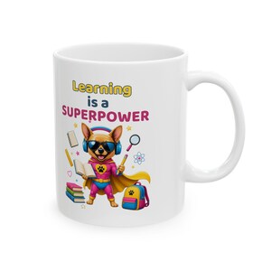 Learning Is a Superpower Teacher Mug, Teacher Appreciation Gift, Cute School Coffee Cup, Gift for Teacher, Educational Mug