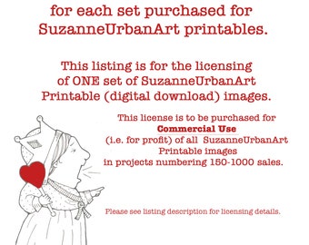 Extended Commercial License for SuzanneUrbanArt Printables