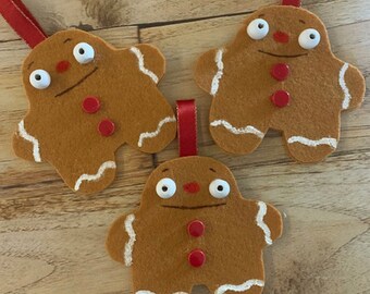 Three Bezerk Gingerbreadmen Christmas Tree Ornaments by SuzanneUrbanArt
