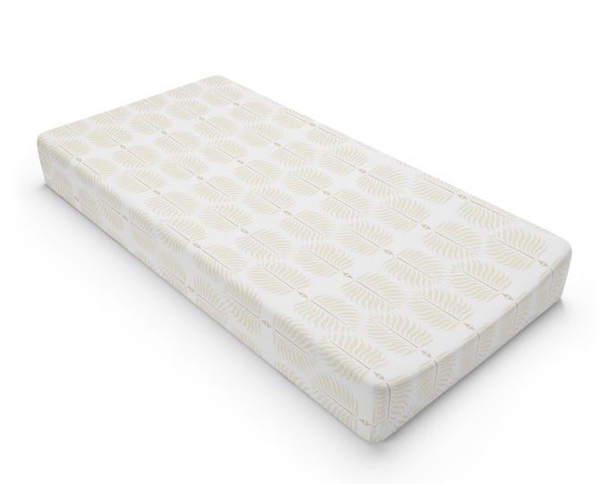 Neutral Geometric Honeycomb Baby Changing Pad Cover | Cream Nursery Bedding