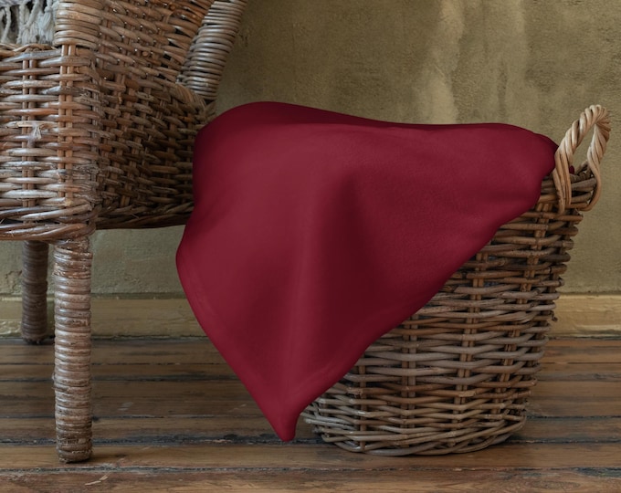 Bordeaux Burgundy Luxury Solid Throw Blanket 50x60 | Coastal Preppy Estate Decor | Country Club Home | Silk Touch Sofa Bed Throw Blanket