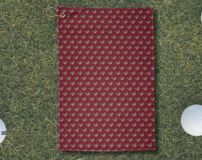 Bordeaux Burgundy Mallard Duck Golf Towel | Preppy Heritage Sports Accessory | Country Club Style | Top Nacch Luxe
