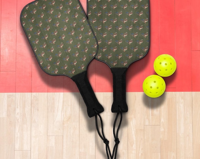 Mallard Duck Pickleball Set | Wooden Paddles, Preppy Country Club Style