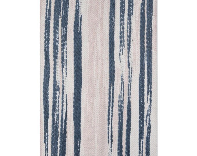 Navy & Pink Brushstroke Stripes Area Rug | Abstract Watercolor Stripe Floor Cover (48"x72")
