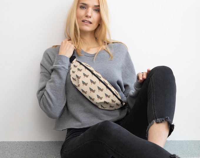 Mallard Print Belt Bag, Water-Resistant Waist Pack, Heritage Travel Crossbody