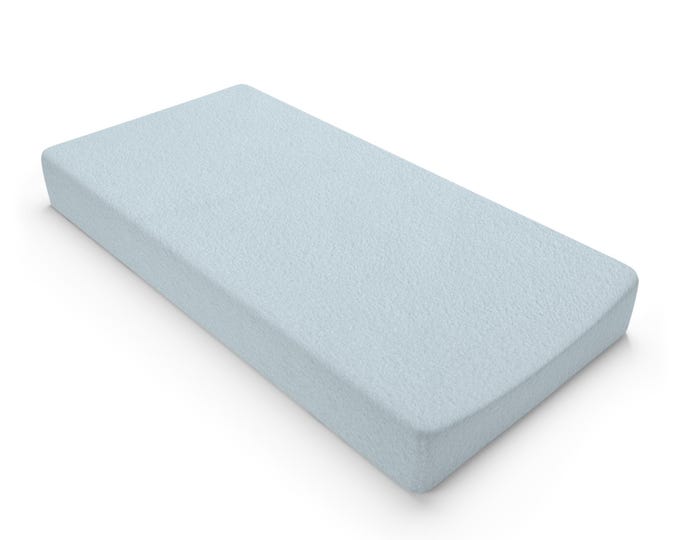 Light Blue Fitted Baby Changing Pad Cover | Waterproof Nursery Pad Cover