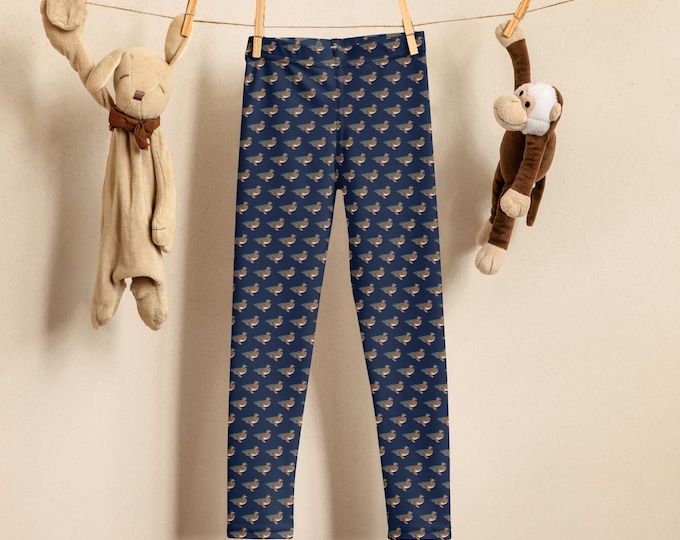 Mallard Reserve Newport Navy Duck Print Kids Leggings | Preppy Heritage Print | Matching Family Outfits | Top Nacch Luxe